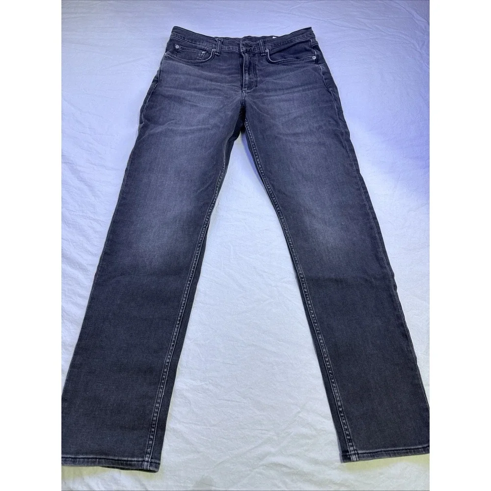 Rag & Bone Jeans Men's 33X32 Black BLACK  Fit 2  Slim Button ZIPPEr